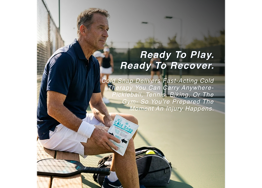 Athlete using ColdSnap pack during recovery